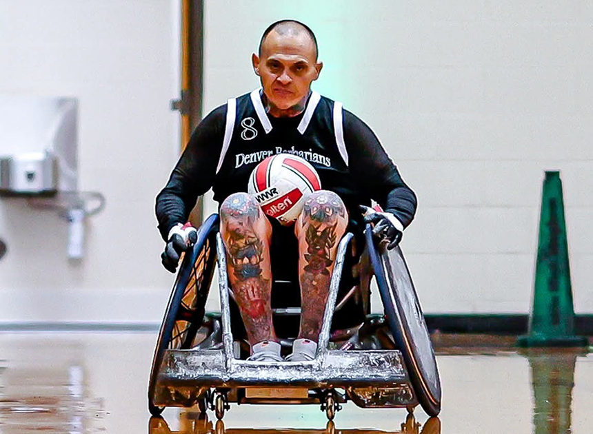 Nick Pearce, founder and coach of the Denver Barbarians wheelchair rugby team