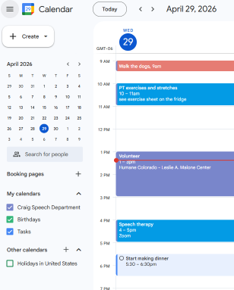 Google Calendar app