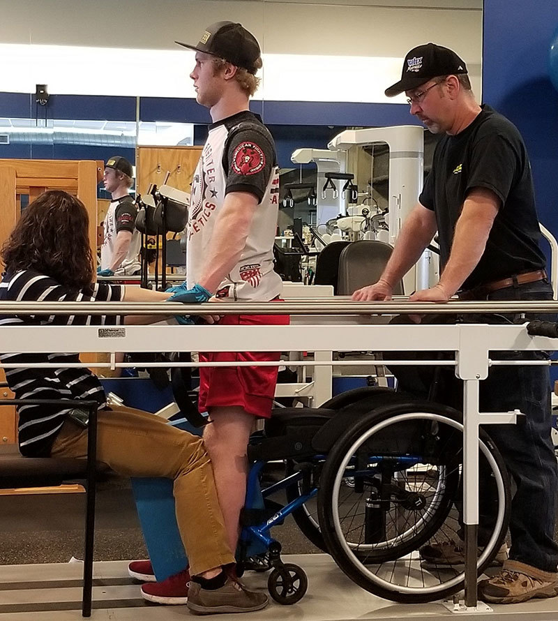 Nick Rietz in physical therapy at Craig