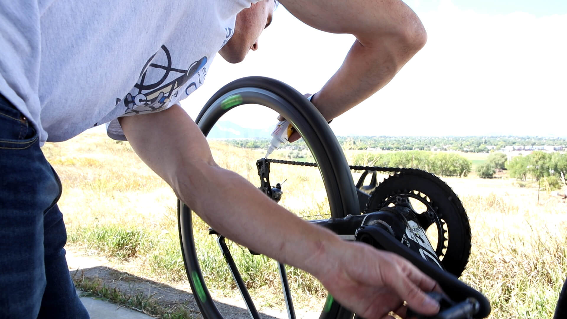 Brian Roders, Spinal Cord Injury and Traumatic Brain Injury Patient at Craig Hospital, Tuning His Bicycle 