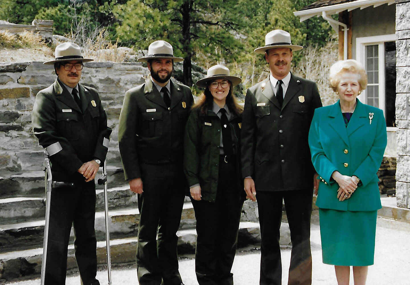 Jim Popovich at Mount Rushmore with Margaret Thatcher