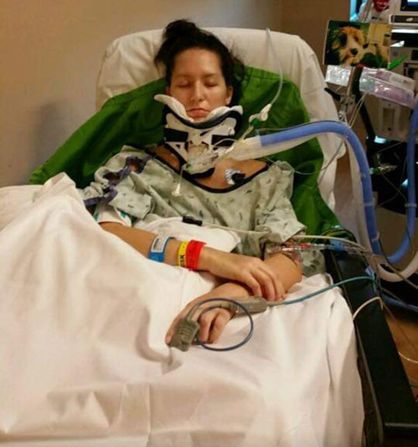 Molei Wright in hospital bed