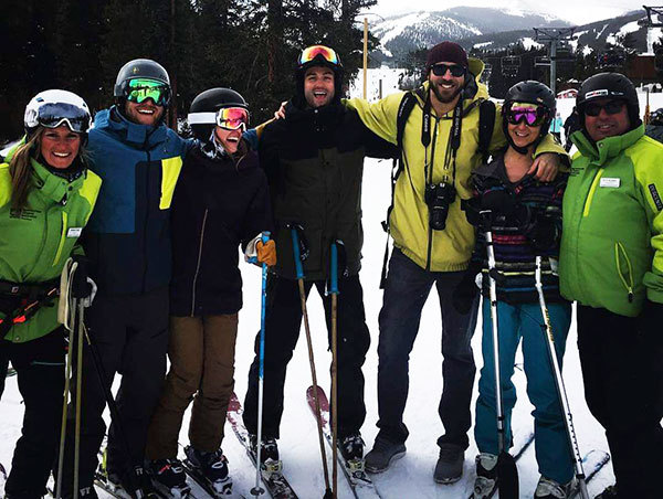 Molei Wright skiing with friends