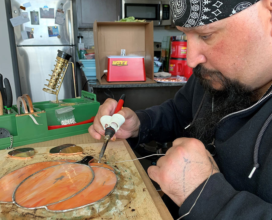 Vic Castillo Making Pumpkin Stained Glass