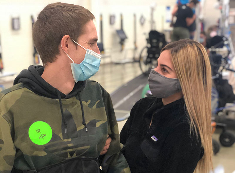 Vinnie Bednar at Craig Hospital with girlfriend