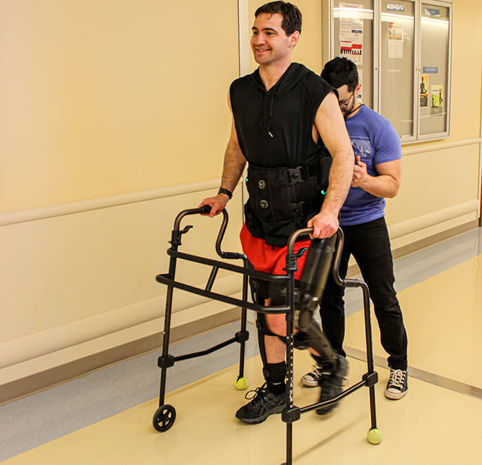 Patient using Indego Exoskeleton at Craig Hospital
